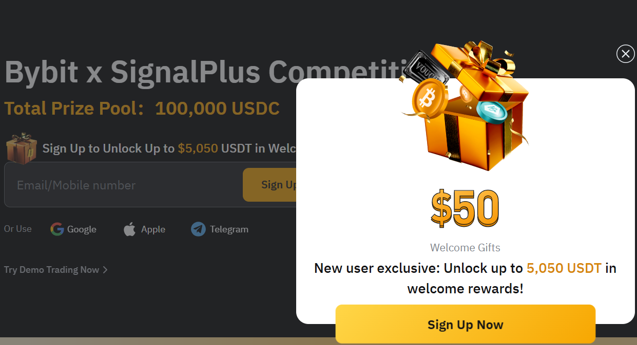 Join Bybit and receive up to $6,045 in bonuses